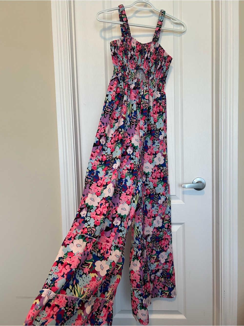 Floral Smocked Wide-Leg Jumpsuit